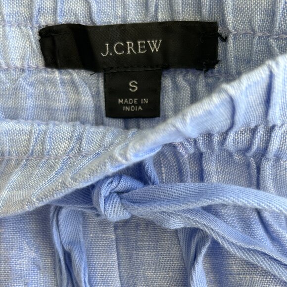 J.Crew Blue Wide Leg Seaside Linen Cropped Pant Trouser Size S - Picture 5 of 13